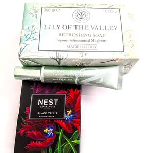 New VS mint taste scent lip balm + lily Italian soap 300g + nest 1.5mI scent